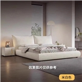 KN-1.5米意式高品质大主卧雪尼尔绒花瓣静音床板框架软床（白色）提前预定3天