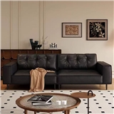 KNKN-2.1米中古风猫抓皮沙发(黑色)