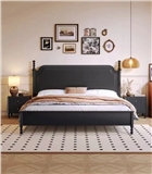 1.5米新款高级法式复古中古风实木床（黑色）