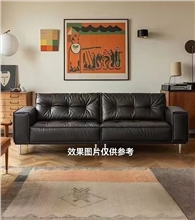 KN-2米中古风猫抓皮沙发(黑色)